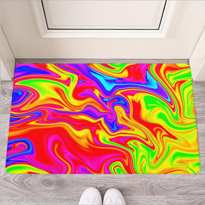 Abstract Colorful Liquid Trippy Print Rubber Doormat