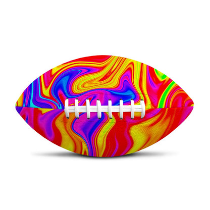 Abstract Colorful Liquid Trippy Print Rugby Ball