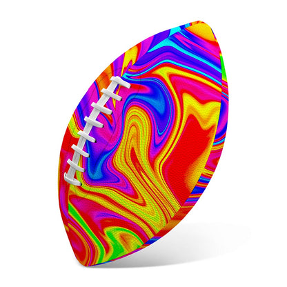 Abstract Colorful Liquid Trippy Print Rugby Ball