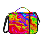 Abstract Colorful Liquid Trippy Print Shoulder Strap Bible Bag