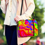 Abstract Colorful Liquid Trippy Print Shoulder Strap Bible Bag