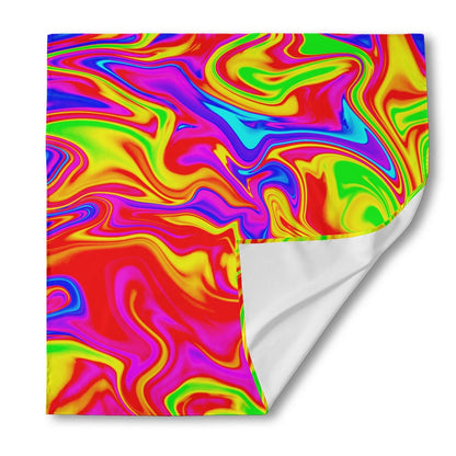 Abstract Colorful Liquid Trippy Print Silk Bandana