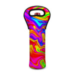 Abstract Colorful Liquid Trippy Print Single Neoprene Wine Tote