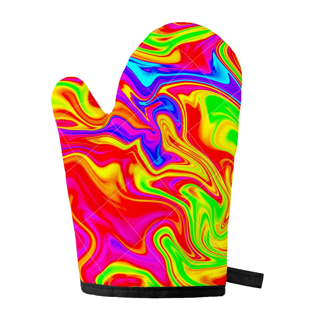 Abstract Colorful Liquid Trippy Print Single Oven Mitt