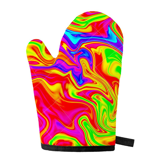 Abstract Colorful Liquid Trippy Print Single Oven Mitt