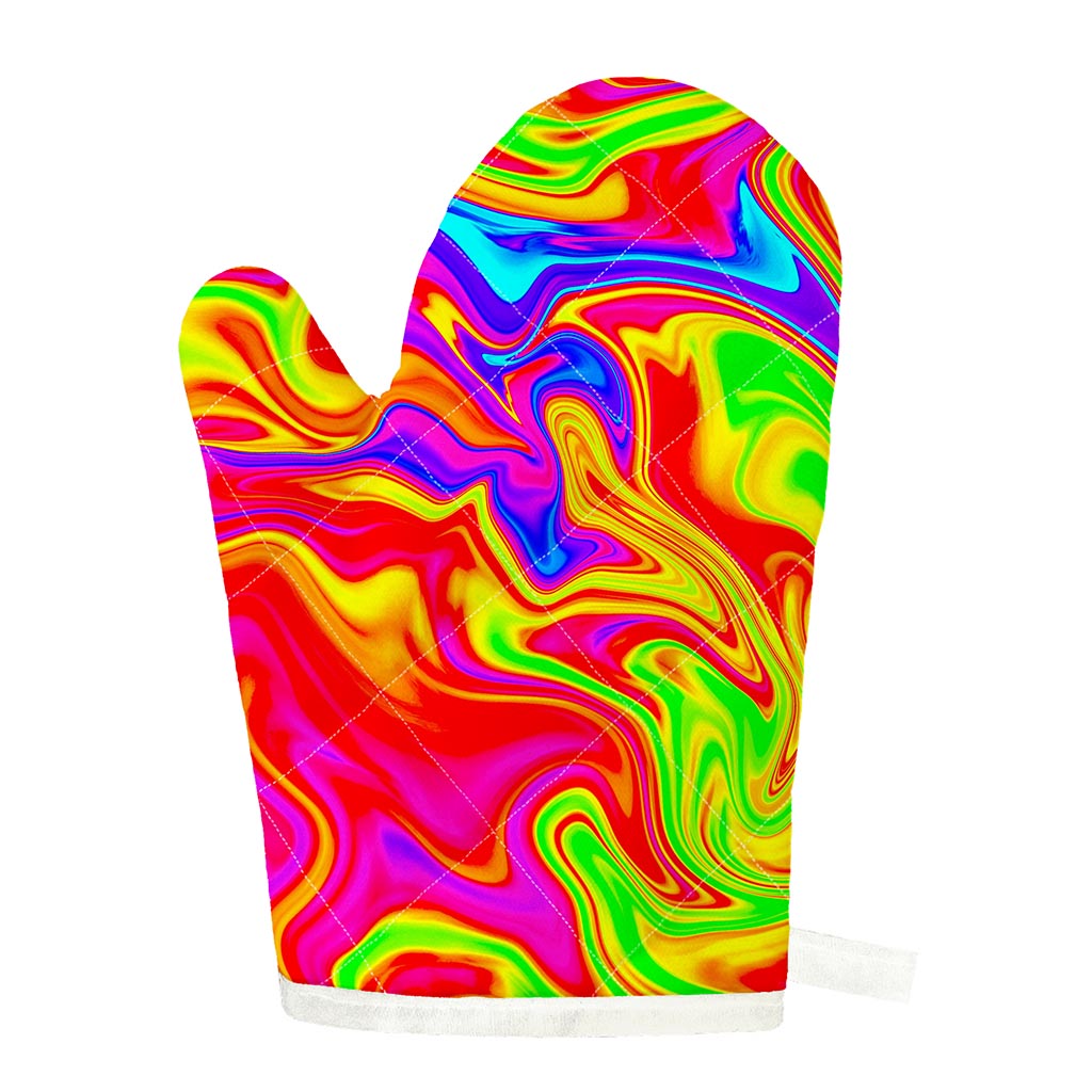 Abstract Colorful Liquid Trippy Print Single Oven Mitt