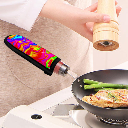Abstract Colorful Liquid Trippy Print Skillet Handle Cover