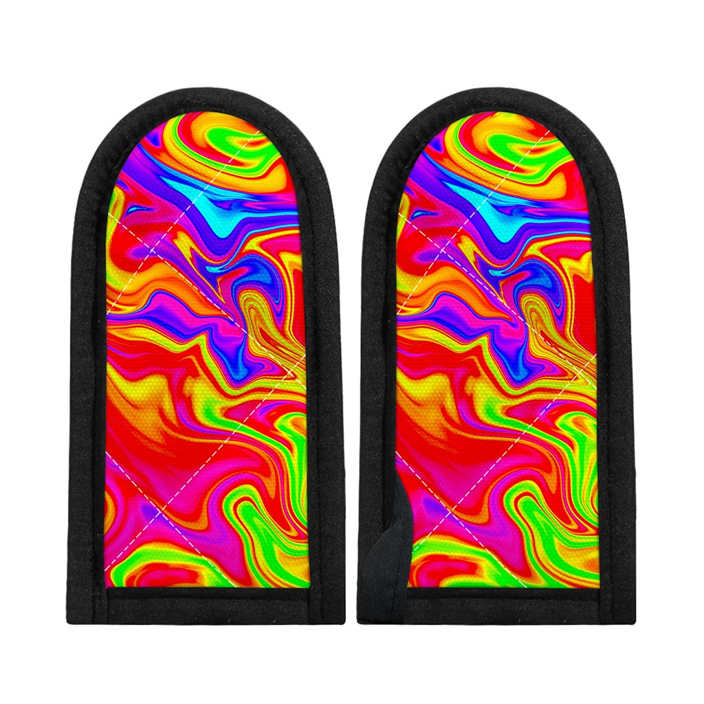 Abstract Colorful Liquid Trippy Print Skillet Handle Cover