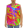 Abstract Colorful Liquid Trippy Print Sleeveless Baseball Jersey