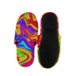 Abstract Colorful Liquid Trippy Print Slippers