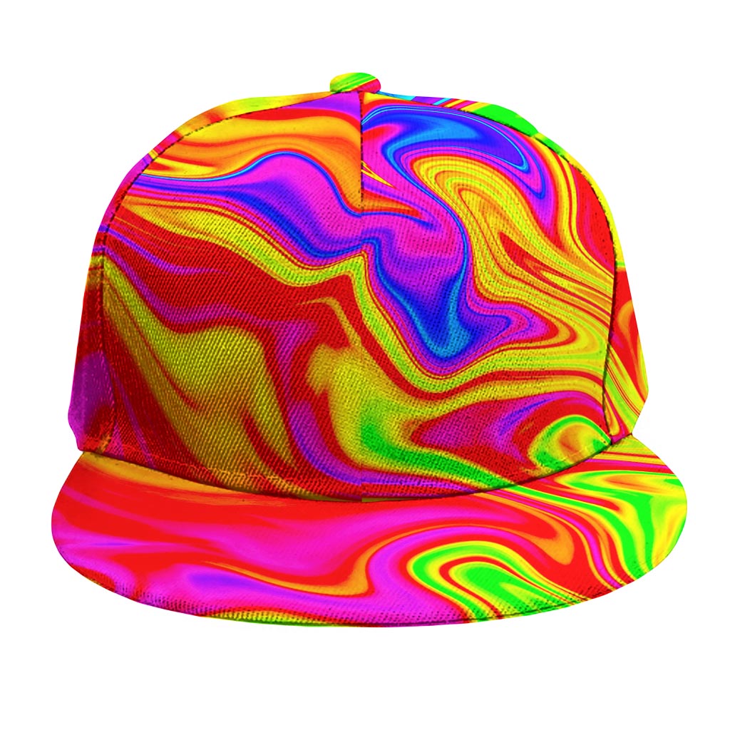 Abstract Colorful Liquid Trippy Print Snapback Cap