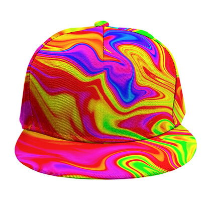 Abstract Colorful Liquid Trippy Print Snapback Cap