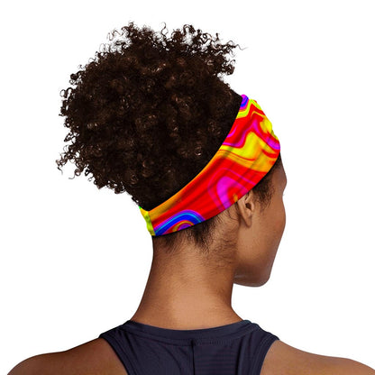 Abstract Colorful Liquid Trippy Print Sports Headband