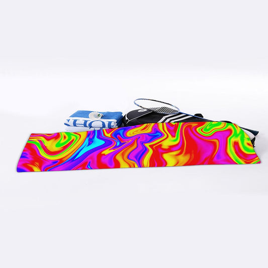 Abstract Colorful Liquid Trippy Print Sports Towel