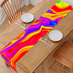 Abstract Colorful Liquid Trippy Print Table Runner