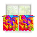 Abstract Colorful Liquid Trippy Print Tier Curtains