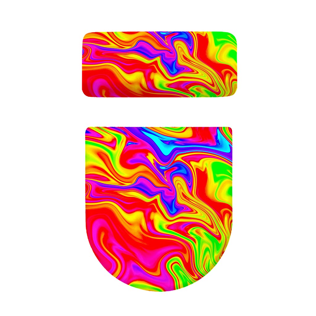 Abstract Colorful Liquid Trippy Print Toilet Lid And Tank Cover Set