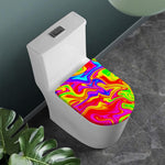 Abstract Colorful Liquid Trippy Print Toilet Lid Cover