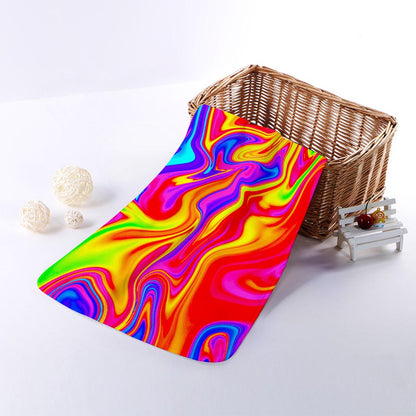 Abstract Colorful Liquid Trippy Print Towel