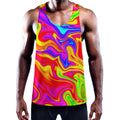 Abstract Colorful Liquid Trippy Print Men's Workout Tank Top