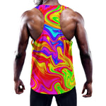 Abstract Colorful Liquid Trippy Print Training Tank Top