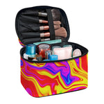 Abstract Colorful Liquid Trippy Print Travel Makeup Bag