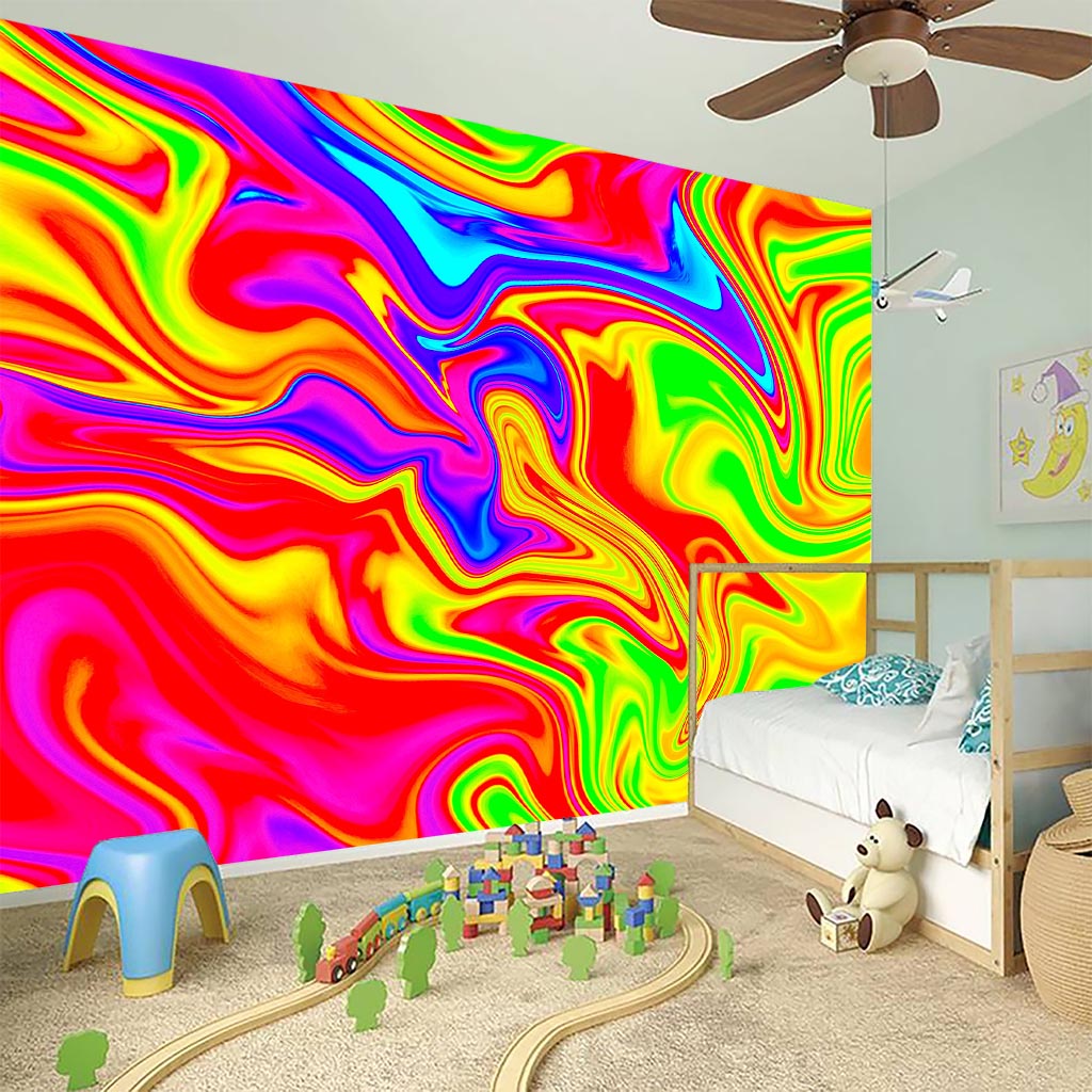 Abstract Colorful Liquid Trippy Print Wall Sticker