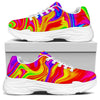 Abstract Colorful Liquid Trippy Print White Chunky Shoes