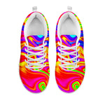 Abstract Colorful Liquid Trippy Print White Running Shoes