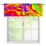 Abstract Colorful Liquid Trippy Print Window Valance