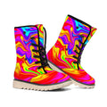 Abstract Colorful Liquid Trippy Print Winter Boots