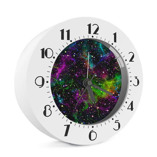Abstract Dark Galaxy Space Print Alarm Clock