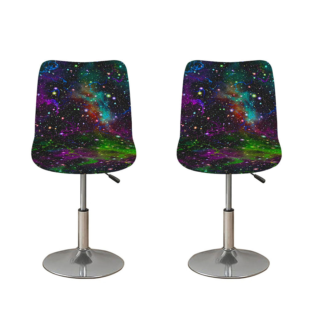 Abstract Dark Galaxy Space Print Bar Stool Covers