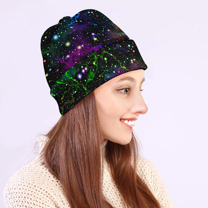Abstract Dark Galaxy Space Print Beanie