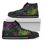 Abstract Dark Galaxy Space Print Black High Top Sneakers