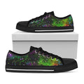 Abstract Dark Galaxy Space Print Black Low Top Sneakers