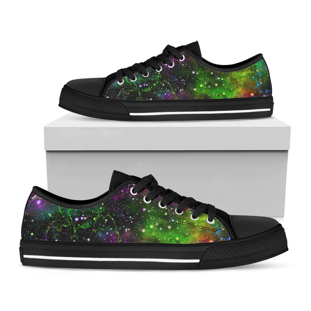 Abstract Dark Galaxy Space Print Black Low Top Sneakers