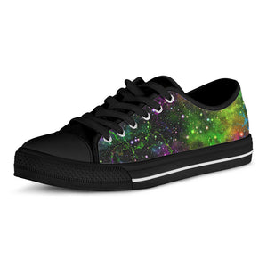 Abstract Dark Galaxy Space Print Black Low Top Sneakers