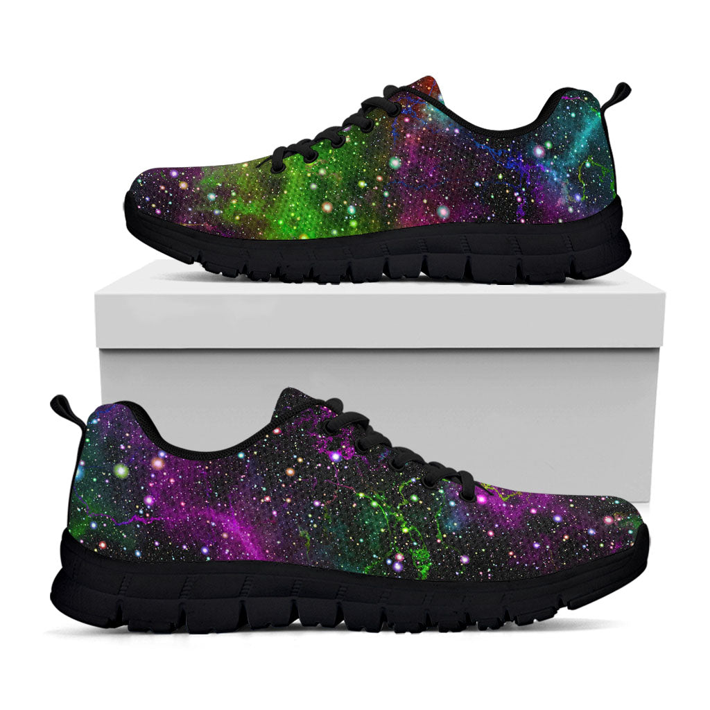 Abstract Dark Galaxy Space Print Black Running Shoes