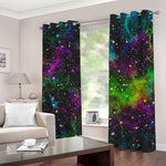 Abstract Dark Galaxy Space Print Blackout Grommet Curtains