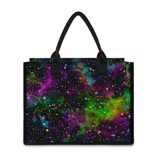 Abstract Dark Galaxy Space Print Canvas Tote Bag