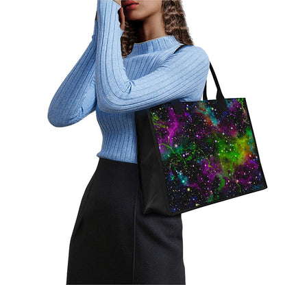 Abstract Dark Galaxy Space Print Canvas Tote Bag