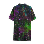 Abstract Dark Galaxy Space Print Cotton Hawaiian Shirt