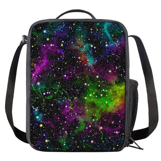 Abstract Dark Galaxy Space Print Crossbody Lunch Bag