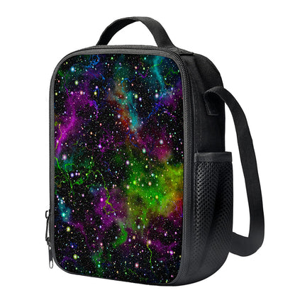Abstract Dark Galaxy Space Print Crossbody Lunch Bag