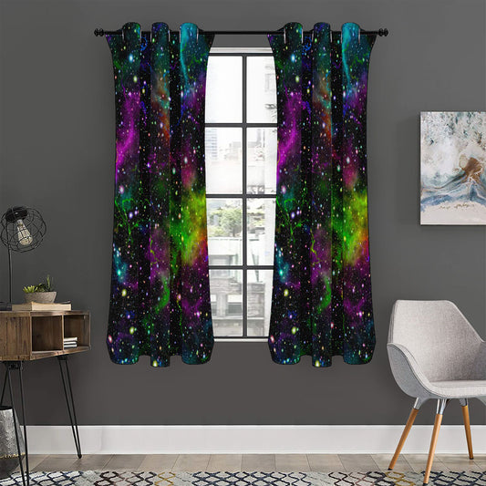 Abstract Dark Galaxy Space Print Curtain