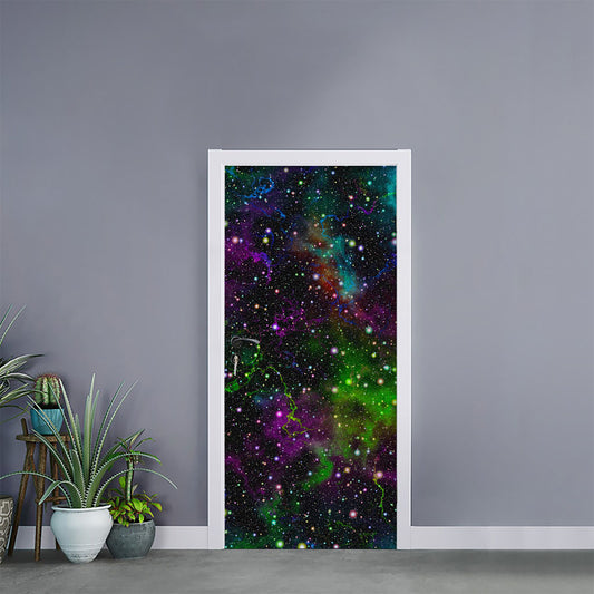 Abstract Dark Galaxy Space Print Door Sticker