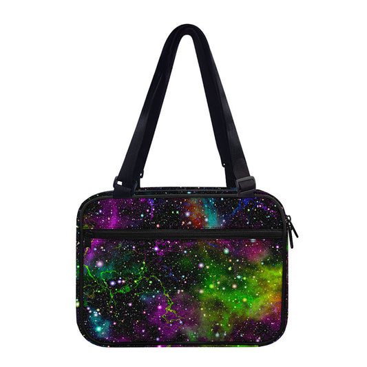 Abstract Dark Galaxy Space Print Double Strap Bible Bag