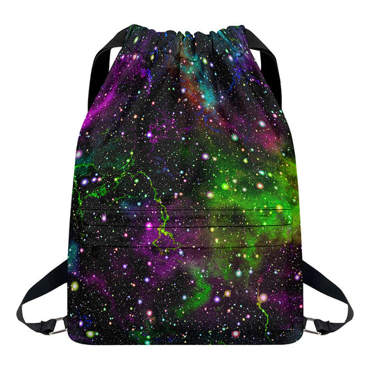 Abstract Dark Galaxy Space Print Drawstring Backpack