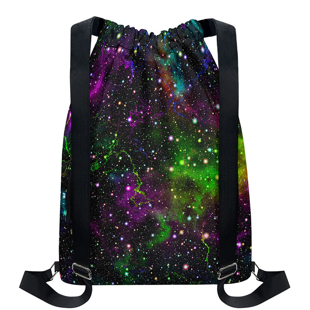 Abstract Dark Galaxy Space Print Drawstring Backpack